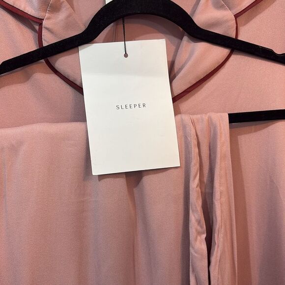 Sleeper Pink/Red Pajama Double  Ostrich Feather Pants & Button Up NWT $395.00 - Picture 9 of 12